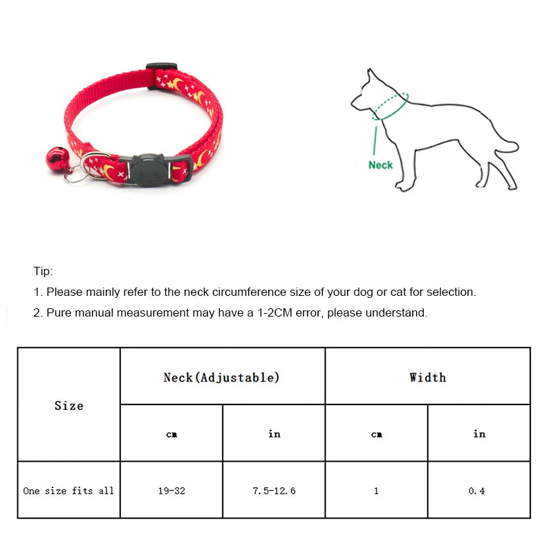 Stars and Moon Cat Collar