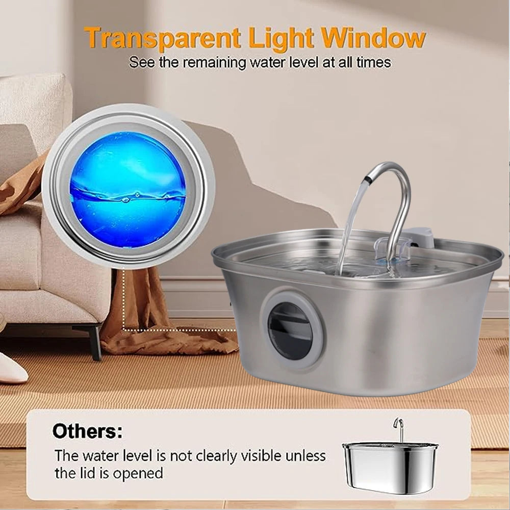 Stainless Steel Automatic Pet Water Fountain 3.2L