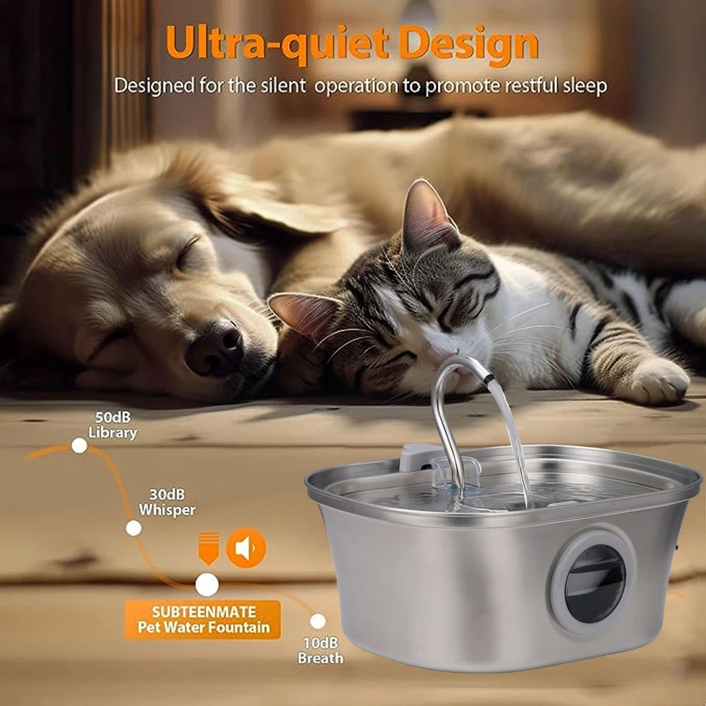 Stainless Steel Automatic Pet Water Fountain 3.2L