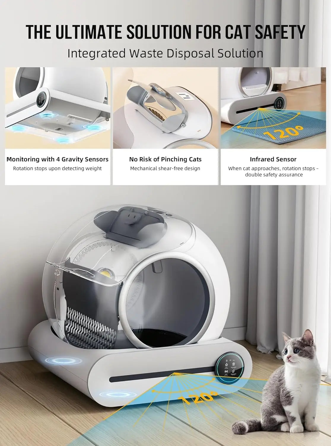 Automatic Smart Cat Litter Box 65L